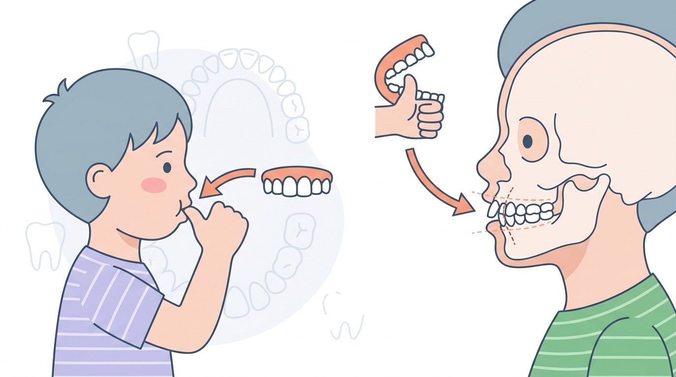 指しゃぶりやお口ポカンに注意!子どものあごを歪める「お口のクセ」と出っ歯の関係