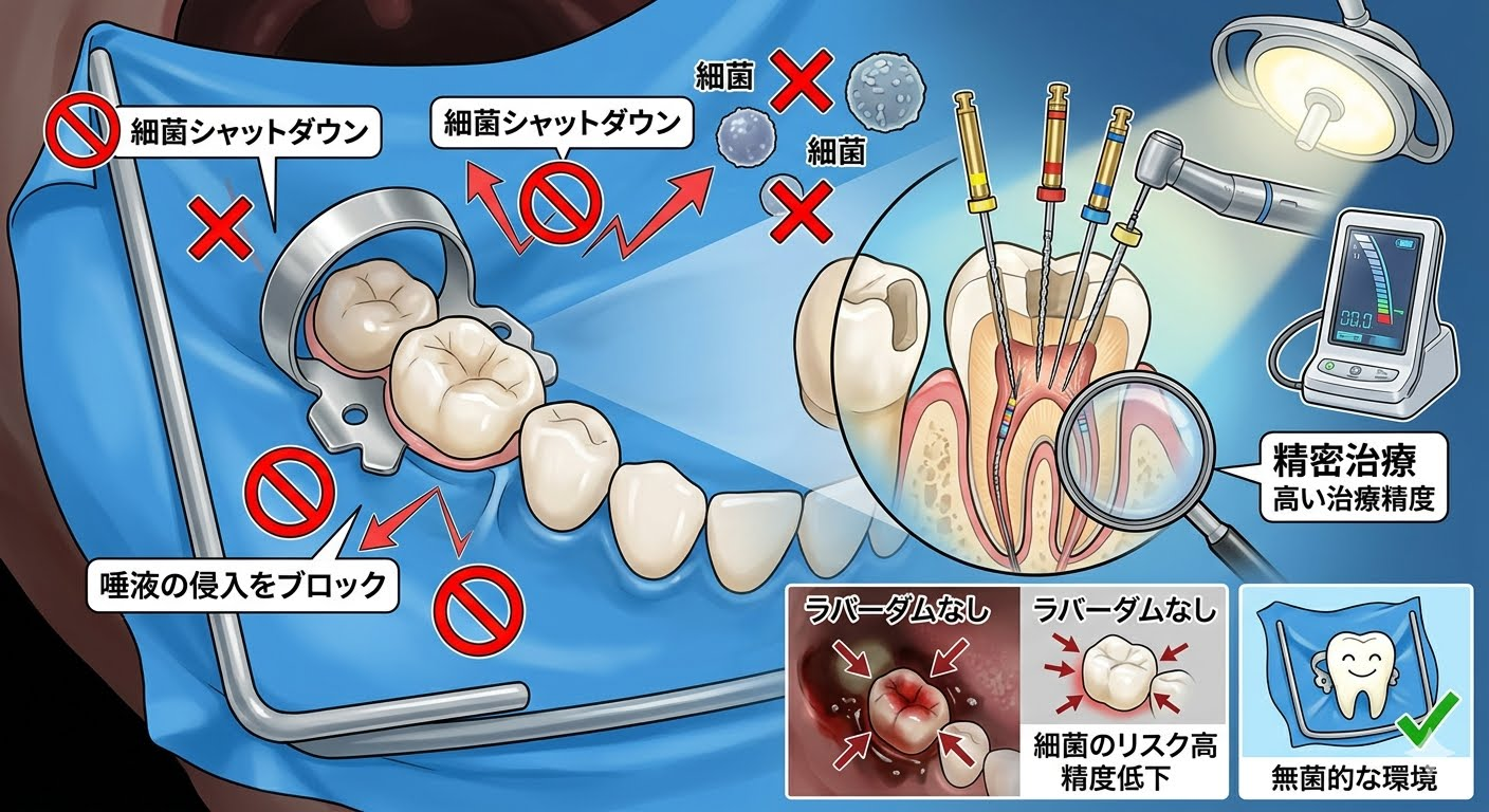 なぜ銀歯や神経の治療は繰り返すの？ラバーダムを使った再発を防ぐ精密な根管治療