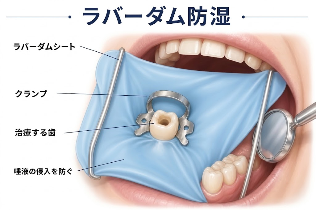 歯の神経の治療を長持ちさせるには?ラバーダム根管治療のメリットとデメリット