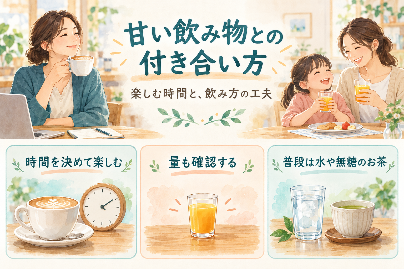 甘い飲み物、少しずつ飲んでいませんか？むし歯を防ぐ飲み方の工夫