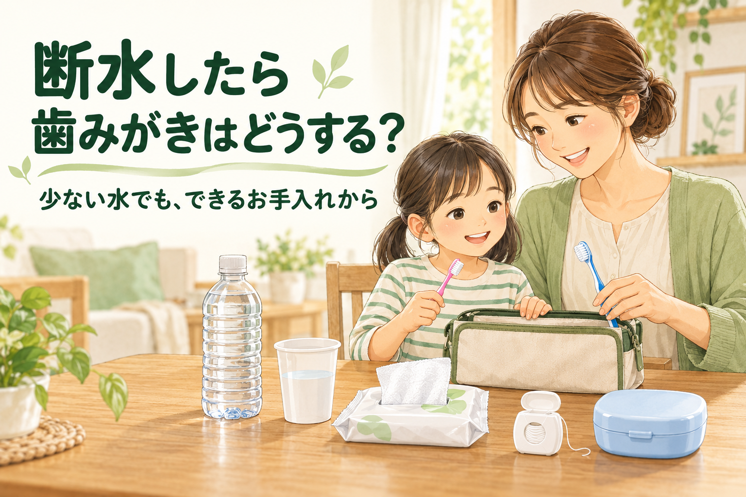 断水したら歯みがきはどうする？家族で備えるお口のケア