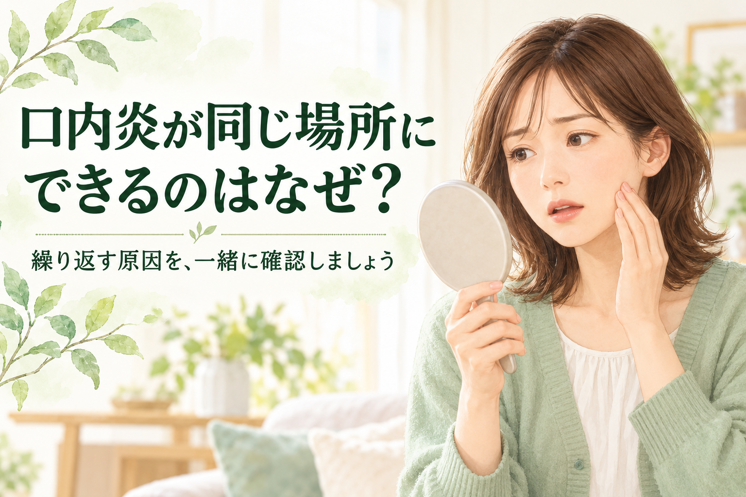 口内炎が同じ場所にできるのはなぜ？お口で確認したいこと