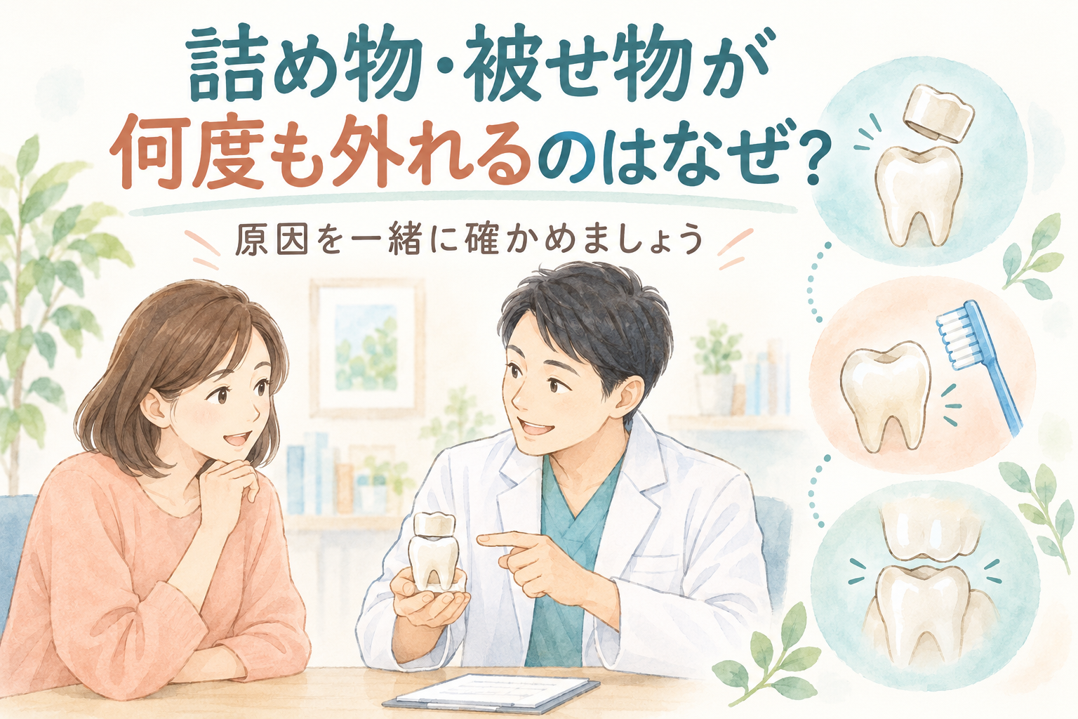 詰め物・被せ物が何度も外れるのはなぜ？噛み合わせも確認する理由